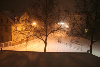 Endlich Schnee! (Blick aus meinem Küchenfenster)