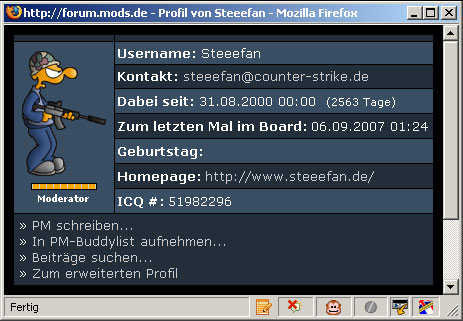 Mein Profil im mods.de-Forum