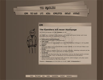 The Gamblers\' neue Homepage